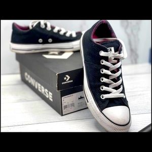 Converse Sneakers (size 8) black/pink/white NEW w box
